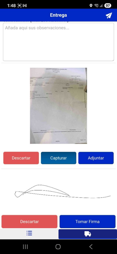 Firma y evidencia R-SALES