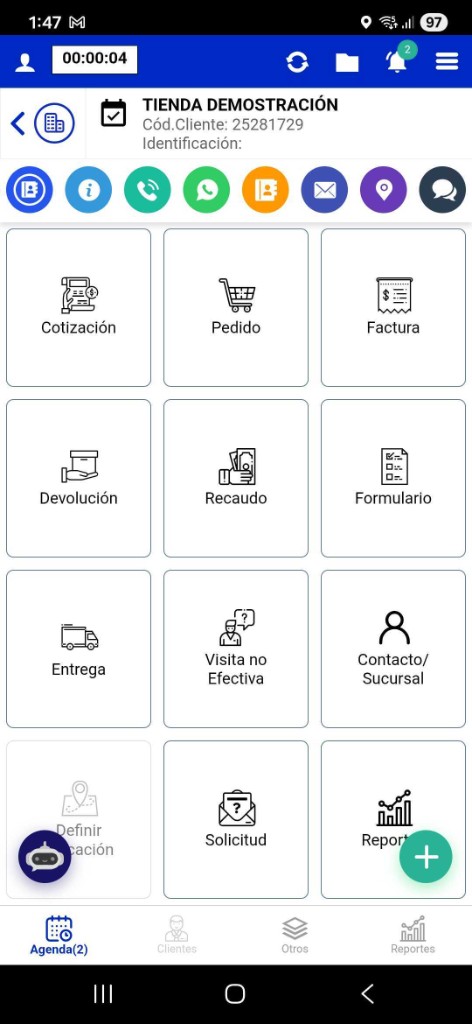 Menú principal R-SALES